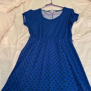 Studio Works Blue Polka Dot Dress